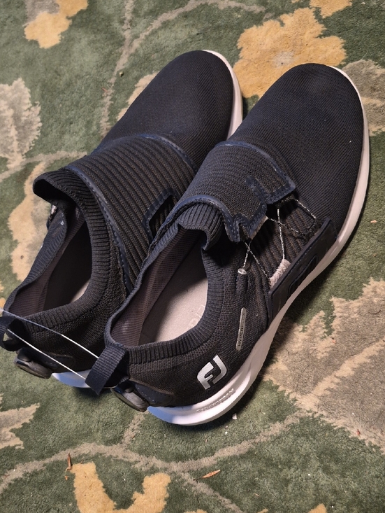 FootJoy Black Slip-On Golf Shoes with White Midsole